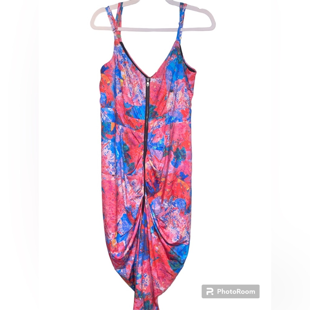 City Chic Hot Summer Days Multicolored  Sleeveless Maxi Dress Size 14